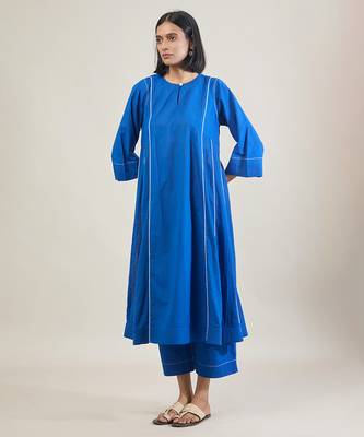 Amber blue cotton kurta set 2