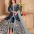 BLUE  ART SILK GOWN 