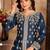 BLUE COLOR CORDING WORK ART SILK GOWN 