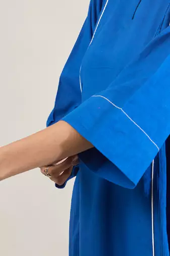 Amber blue cotton kurta set