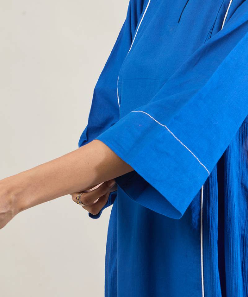 Amber blue cotton kurta set