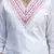 Floral embroidered chanderi silk v neck kurta trouser & dupatta set