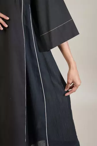 Jet black cotton kurta set