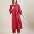 Brick red cotton kurta set