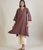 Coffee brown cotton kurta set