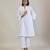 Stark white cotton straight kurta set