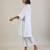Stark white cotton straight kurta set