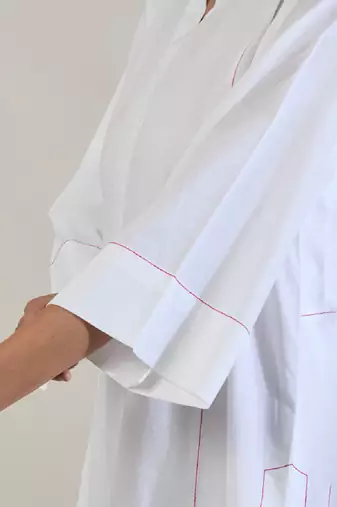 Stark white cotton straight kurta set