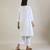 Stark white cotton straight kurta set
