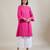 Magenta pink cotton straight kurta set