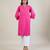 Magenta pink cotton straight kurta set