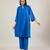 Cobalt blue cotton straight kurta set