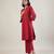 Brick red cotton straight kurta set