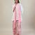 Stark white cotton kurta set with pink dupatta