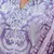 Floral embroidered silk round neck kurta trouser & dupatta set