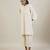 Cream cotton straight kurta set