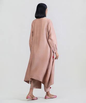 Dusty rose dola silk kurta set 4