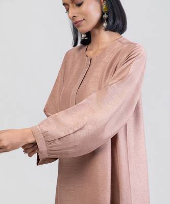 Dusty rose dola silk kurta set 5