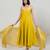 Mustard yellow dola silk anarkali set