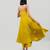 Mustard yellow dola silk anarkali set