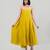 Mustard yellow dola silk anarkali set