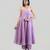 Lilac purple dola silk anarkali with yellow dupatta