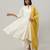 Off white woven jacquard chanderi anarkali set