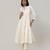 Off white woven jacquard chanderi anarkali set