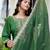 Floral embroidered silk round neck kurta trouser & dupatta set
