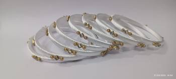 Handmade Silk Thread Bangle Blue white combination for girls and woman 2