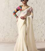 ivory tissue glass saree with blouse