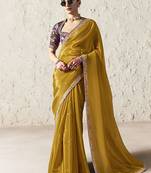 gold tissue glass saree with blouse