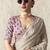 light beige tissue glass saree with blouse