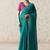 teal tissue glass saree with blouse