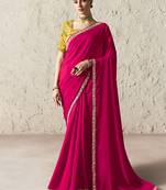 rani pink tissue glass saree with blouse