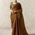brown tissue glass saree with blouse