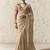 beige tissue glass saree with blouse