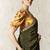 dark mehendi tissue glass saree with blouse