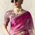 pink & cream tissue glass saree with blouse