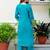 Floral embroidered silk round neck kurta trouser & dupatta set