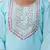 Floral embroidered silk round neck kurta trouser & dupatta set