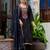 Floral embroidered silk round neck kurta trouser & dupatta set