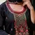 Floral embroidered silk round neck kurta trouser & dupatta set