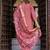 Floral embroidered silk round neck kurta trouser & dupatta set