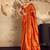 ORANGE weaving silk blend saree 