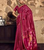  WINE weaving silk blend saree 