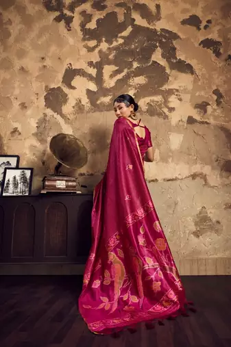  WINE weaving silk blend saree 