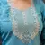 Floral embroidered silk round neck kurta trouser & dupatta set