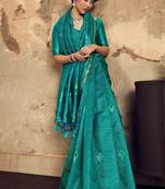  SKYBLUE weaving silk blend saree 