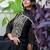 Floral embroidered silk round neck kurta trouser & dupatta set